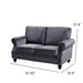 Loveseat Sofa With Nailhead Detail & Turned Legs, 2 Seater Upholstered Couch