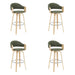 Daxton - Swivel Bar Height Round Back Wood Bar Stool With Faux Leather Seat