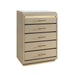 Gigi - Chest With LED Lights Chest, 5 Drawers, LED Lighting, Rounded Edges - Gold