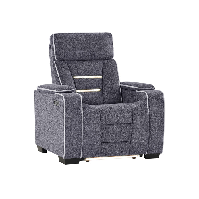 Austin - Recliner With Storage Arms - Gray