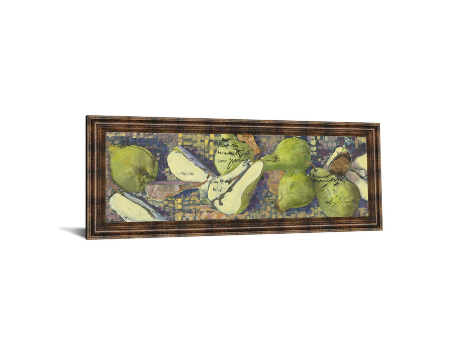 Sparkling Pears I - By Silvia Rutledge Framed Print Wall Art - Green