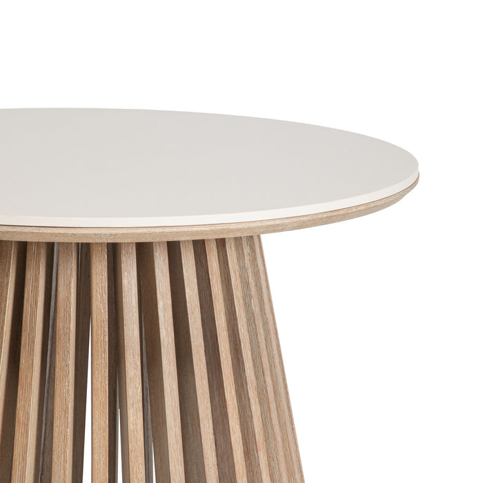 Karmic - 36" Round Outdoor Dining Table - Wire-Brushed Eucalyptus