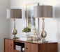 Joan - Contemporary Table Lamp (Set of 2) - Nickel / Gray Satin