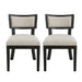 Farmhouse Style Fabric Upholstered Side Dining Chair Set