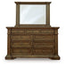 Frantanna - 3 Pc. - Queen Panel Bed, Dresser And Mirror - Brown