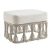Breeze - Cream Metal Outdoor Ottoman With Cushions - Pearl
