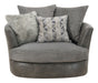 Swivel Accent Chair - Gray - Wood