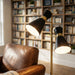 Axis - Floor Lamp With 4 Way Switch Double Spots With Base - Black / Gold
