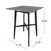 Modern Bar Height Dining Table, Rubberwood Legs And Laminate Table Top, Paladina Marble - Black