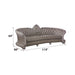 Dresden - 43" Sofa With 5 Pillows - Synthetic Leather & Vintage Bone White