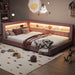 Upholstered Platform Bed With LED Belt And USB Ports
