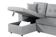 Daniel - Upholstered Reversible Sectional With Pull Out Loveseat - Light Gray
