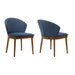Juno - Dining Side Chairs (Set of 2) - Blue / Walnut