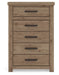 Oliandon - Five Drawer Chest - Light Brown