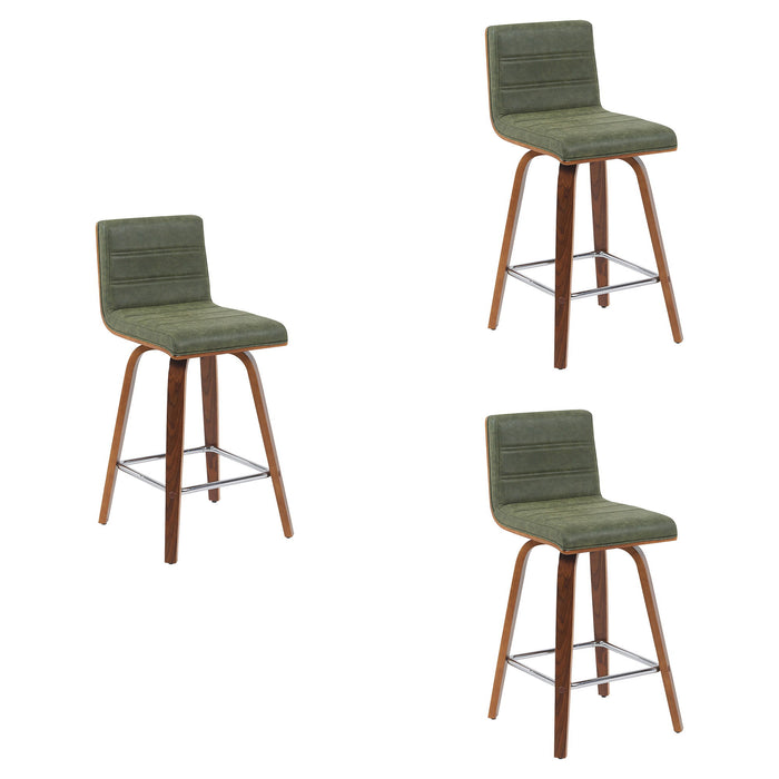 Vienna - Modern Counter Height Swivel Bar Stool - Walnut Finished Wood Frame