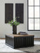 Rylandyn - Lift Top Cocktail Table - Black / Light Brown