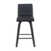 Vienna - Modern Counter Height Swivel Bar Stool - Black Brushed Wood Frame
