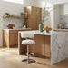 Callie - Swivel Metal Adjustable Height Barstool With Faux Leather Seat - Silver Finish