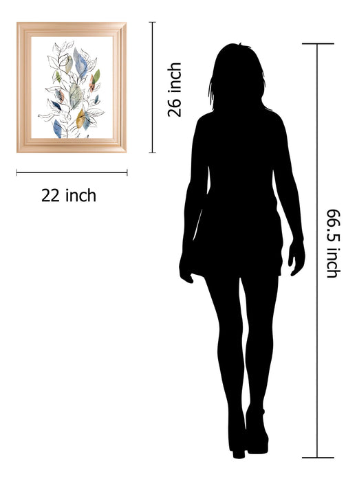 Spring Leaves Il By Meyers, R. - Framed Print Wall Art - Blue