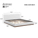 Elegant Boucle Upholstered Bed With Wood Grain Textured Solid Wood Base Frame