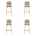 Vienna - 39.5" Swivel Bar Height Square Back Wood Bar Stool With Faux Leather Seat