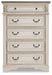 Realyn - Five Drawer Chest - White / Brown / Beige