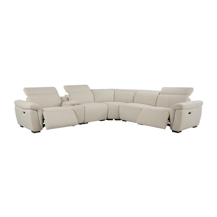 Dayana - Power Motion Sectional Sofa - Beige Boucle