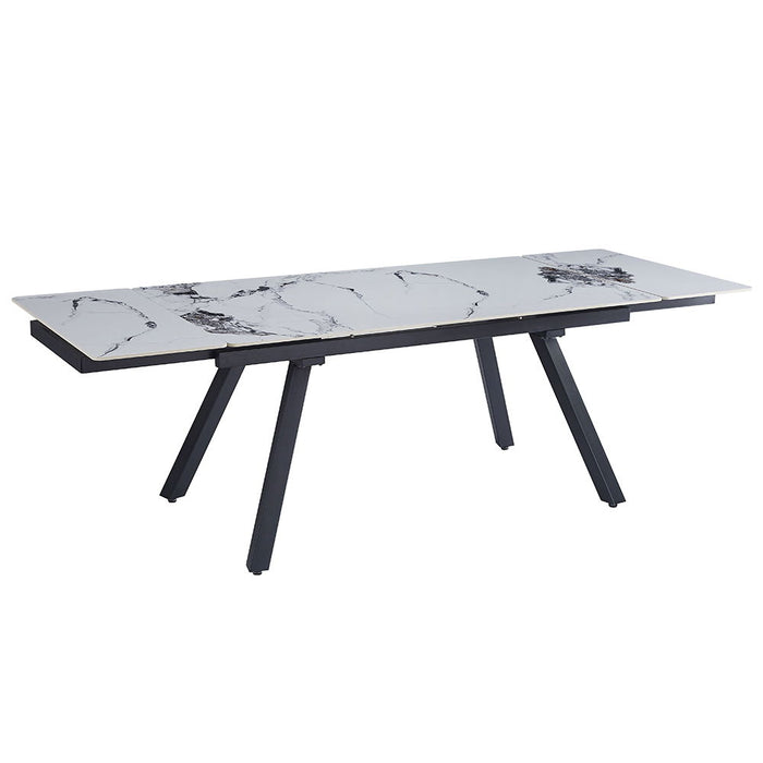Damita - Ceramic Top Dining Table - White & Black