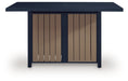 East Beach - Rectangular Bar Table With Fire Pit - Blue