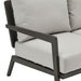 Avila - Outdoor Sofa With Woven Rattan Details Aluminum Frame And Cushions - Dark Bronze / Silver Ash