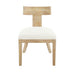 Contemporary Fabric Upholstered Side Dining Chairs Set With Curved Back