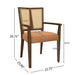 Mid Century Modern Arm Dining Chair Set With Rattan Backrest