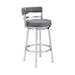Titana - Swivel Faux Leather And Brushed Stainless Steel Bar Stool