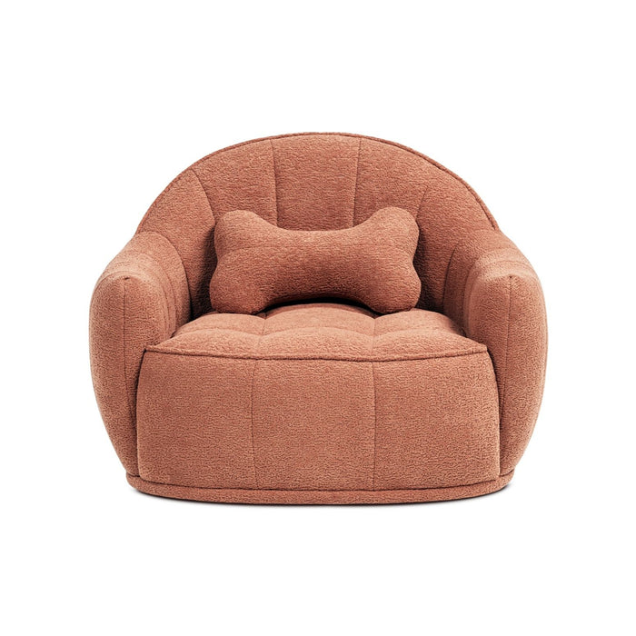 Louie - Dog Sofa Bed With Bone Pillow - Orange