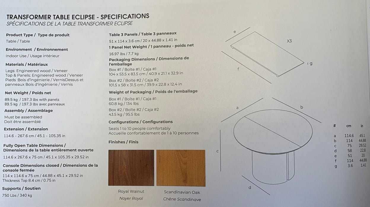 Transformer Table Eclipse Extendable Dining Set | Sacramento Furniture Store