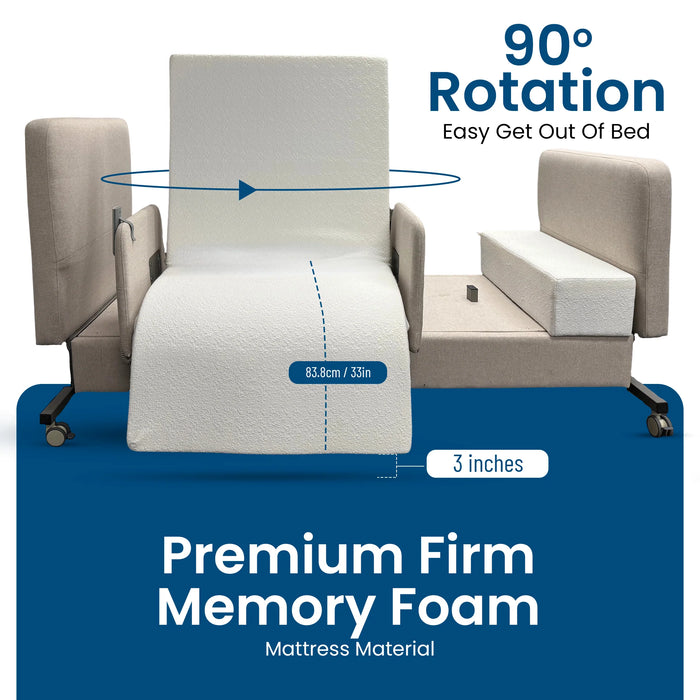 Elevra hi-lo mobility bed designed for caregiver access sold by Sacramento Furniture Store