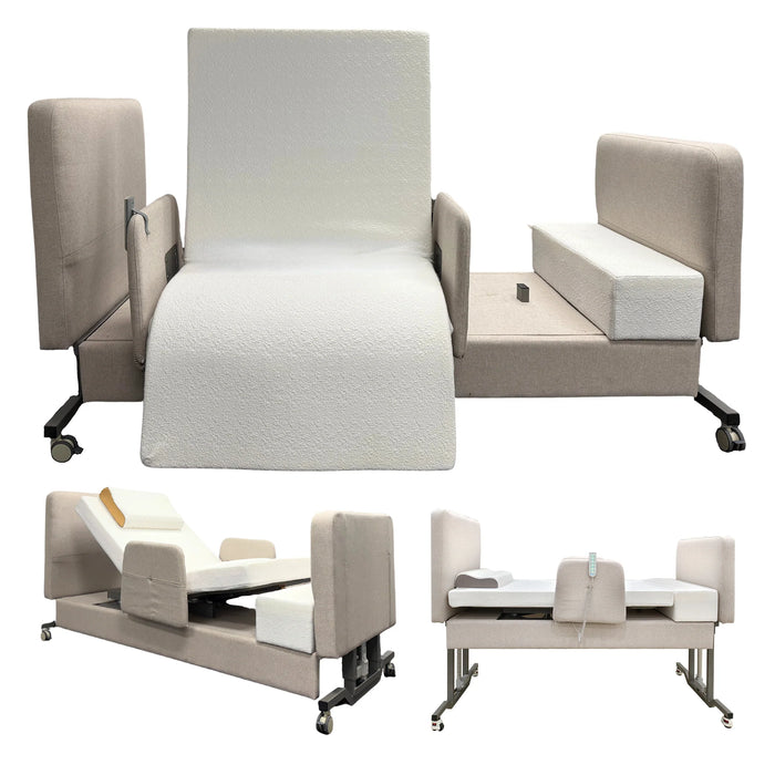Elevra deluxe lift bed with side rails and caregiver access available at Sacramento Furniture Store