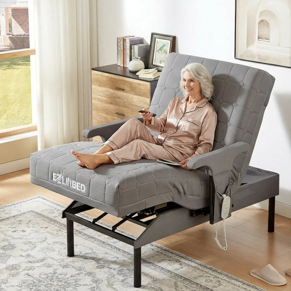 EZLift Deluxe bed with independent leg lift and support rails