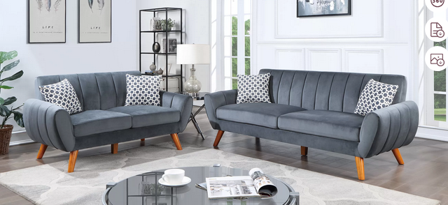 2-Piece Sectional Set W/ 2 Accent Pillows