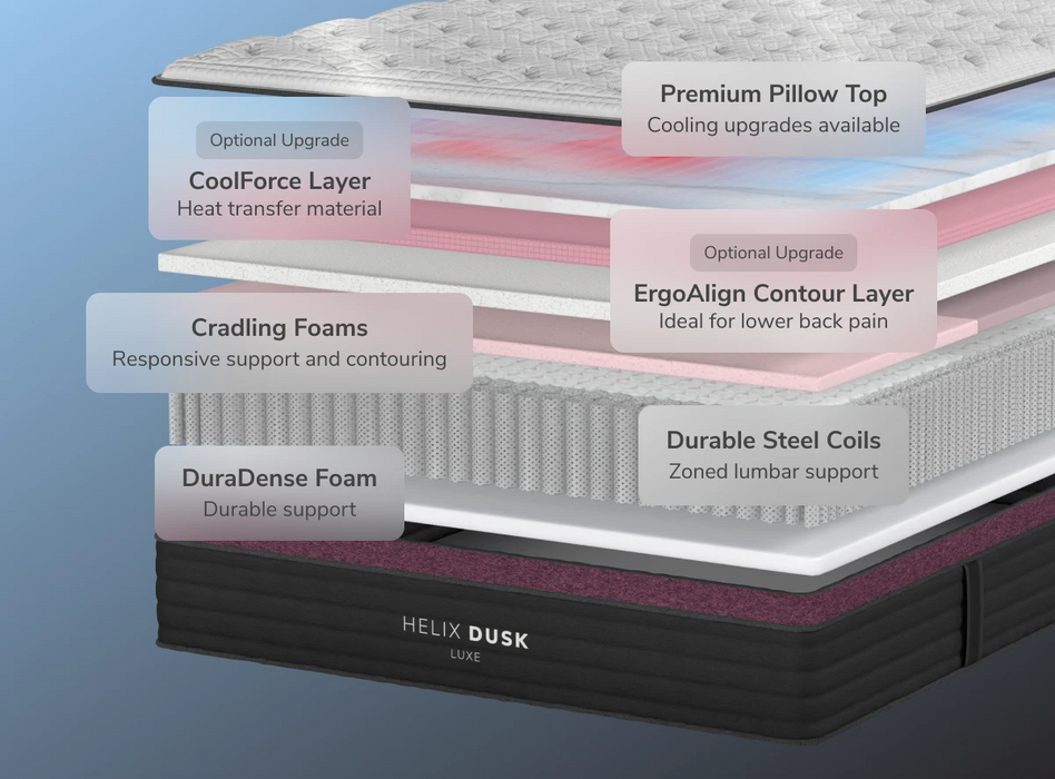 Helix Dusk Luxe mattress with SupremeSupport 4.0 Memory Foam