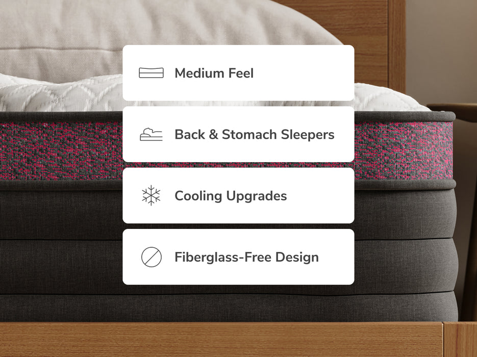 Helix Dusk Luxe hybrid mattress with zoned lumbar support