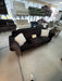 Black velvet two-piece living room set featuring a sofa and loveseat, furniture outlet deal near Carmichael and Citrus Heights.