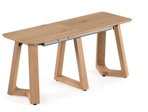 Modern oak dining table with solid wood base and engineered wood top – Transformer Table Sacramento