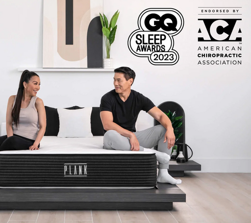 Plank Firm Luxe hybrid mattress featuring high-density support foam, individually wrapped coils and firm-to-extra-firm comfort in Sacramento, CA.