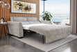 Omnia Leather Eden sleeper sofa with premium fabric upholstery and bar-free sleeper mattress available at Sacramento Furniture Store