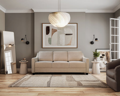 Omnia Leather Joy sleeper sofa in cream leather closed front view