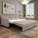 Omnia Leather Joy leather sleeper sofa shown fully opened as a bed