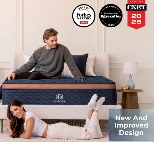 Brooklyn Bedding Aurora Luxe mattress with GlacioTex cooling cover in Sacramento showroom