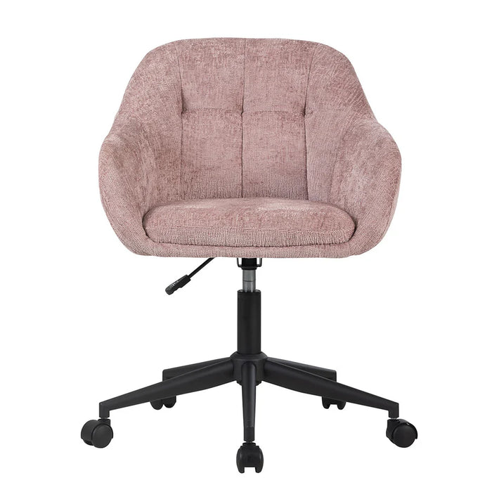 Emily swivel vanity chair with chenille upholstery on display at Sacramento Furniture Store