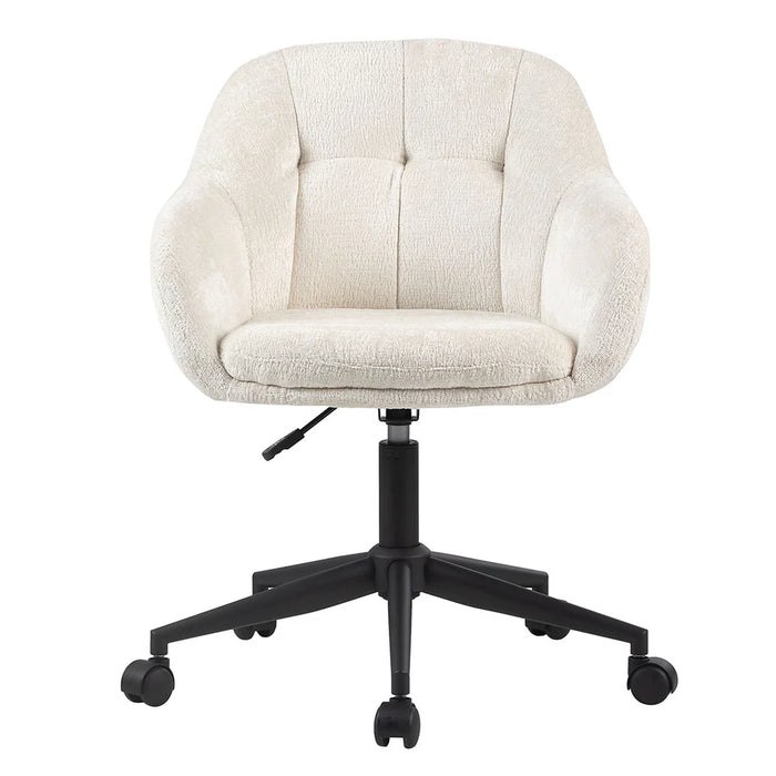 Plush chenille makeup vanity chair with swivel base available in Sacramento CA
